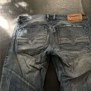 Diesel Relaxed Fit Faded Blue Jeans